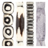 Bone Bead Set: Batik Eye, Zig-Zag & Washed Grey (4 Strands, 6-10mm)