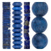 Lapis Lazuli Bead Set: Heishi, Saucer & Matte Round (4 Strands, 2-8mm)