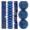 Lapis Lazuli Bead Set: Heishi, Saucer & Matte Round (4 Strands, 2-8mm)