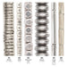 What's included, strands numbered 1-6: Silver Spacer Bead Set: Heishi, Cube & Saucer