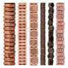 Copper Spacer Bead Set: Heishi, Cube & Gear (6 Strands, 2-4mm)