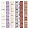 Wood Bead Set: White, Grey & Cream Farmhouse Decor (6 Strands, 20mm)