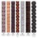 What's included, strands numbered 1-7: Wood & Glass Bead Set: Brown, Copper & Caramel Boho Decor