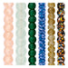 Large Hole Bead Set: Rose, Aqua & Emerald Recycled Glass (6 Strands, 12-20mm)