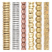 Large Hole Bead Set: Brass & Silver Donut Metal (6 Strands, 6.5-10mm)