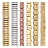 Large Hole Bead Set: Brass & Silver Donut Metal (6 Strands, 6.5-10mm)