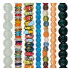 Recycled Glass Bead Set: Aqua, Teal & Peach Shapes (7 Strands, 7-15mm)