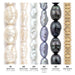 What's included, strands numbered 1-6: Rice Pearl Bead Set: Iridescent Pearls & Gold Heishi