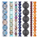 Gemstone Bead Set: Sea Sediment Jasper, Lapis & Carnelian (7 Strands, 3-9mm)