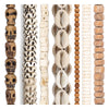 Bone Bead Set: Carved Mala, Fish Bone & Sandalwood (7 Strands, 3-15mm)