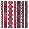 Wood Bead Set: Raspberry Red & Grape Brown (7 Strands, 7-20mm)
