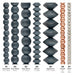 What's included, strands numbered 1-7: Wood Bead Set: Charcoal Grey with Copper & Silver Nuggets