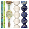 Turquoise Bead Set: Tube, White Agate & Faceted Lapis (5 Strands, 2-13mm)