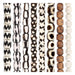 Batik bone beads from Kenya, eight strands side by side showing different patterns and colors