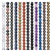 Gemstone round beads, 7-8mm, twelve strands in assorted colors side by side