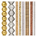 Mixed metal bead set with Ethiopian brass, silver bicone, gold, silver and copper heishi strands side by side