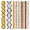 Mixed Metal Bead Set: Ethiopian Brass, Striped Silver & Copper Heishi (8 Strands, 3-9.5mm)