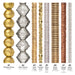 What's included, strands numbered 1-8: Mixed Metal Bead Set: Ethiopian Brass, Striped Silver & Copper Heishi