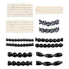8 Strand Bundle: Black & White Pearl & Gemstone Beads