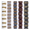 Krobo Bead Set: Black, White & Earth Kente (5 Strands, 13-14mm)