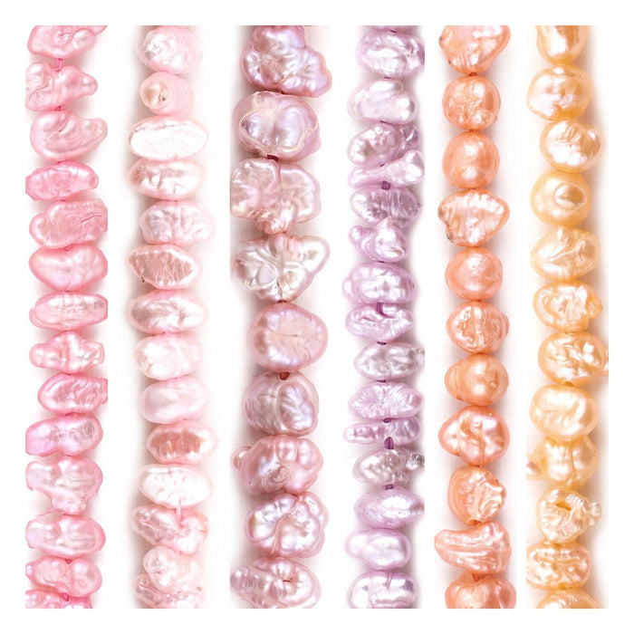 Nugget Pearl Bead Set: Pink, Lilac & Coral (6 Strands, 3-5mm)
