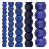 Recycled Glass Bead Set: Cobalt Blue Size Run (5 Strands, 6-19mm)