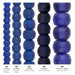 What's included, strands numbered 1-5: Recycled Glass Bead Set: Cobalt Blue Size Run