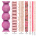 What's included, strands numbered 1-7: Pink Bead Set: Blush & Rose Glass, Bone & Pearl