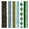 Green Bead Set: Sage & Olive Glass, Turquoise & Coconut (7 Strands, 4-20mm)