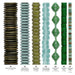 What's included, strands numbered 1-7: Green Bead Set: Sage & Olive Glass, Turquoise & Coconut