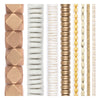 Gold & Ivory Bead Set: Heishi, Pearl & Bone (8 Strands, 2-15mm)