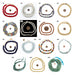 The 15 real strands, numbered 1-15, each photographed with a penny for scale: Jewelry Making Bead Set: Starter Studio Collection