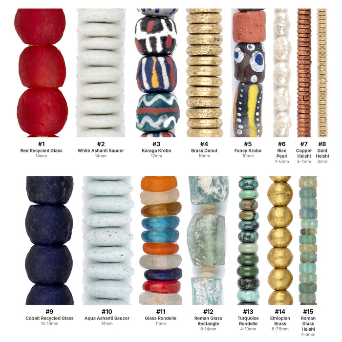 What's included, strands numbered 1-15: Jewelry Making Bead Set: Starter Studio Collection
