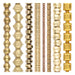 Brass Bead Set: Bicone, Nugget & Engraved (8 Strands, 3-9.5mm)