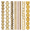 Brass Bead Set: Bicone, Nugget & Engraved (8 Strands, 3-9.5mm)