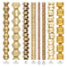 What's included, strands numbered 1-8: Brass Bead Set: Bicone, Nugget & Engraved