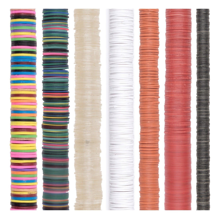 Vinyl Record Bead Set: Autumn & Dawn Medley (7 Strands, 4-8mm)