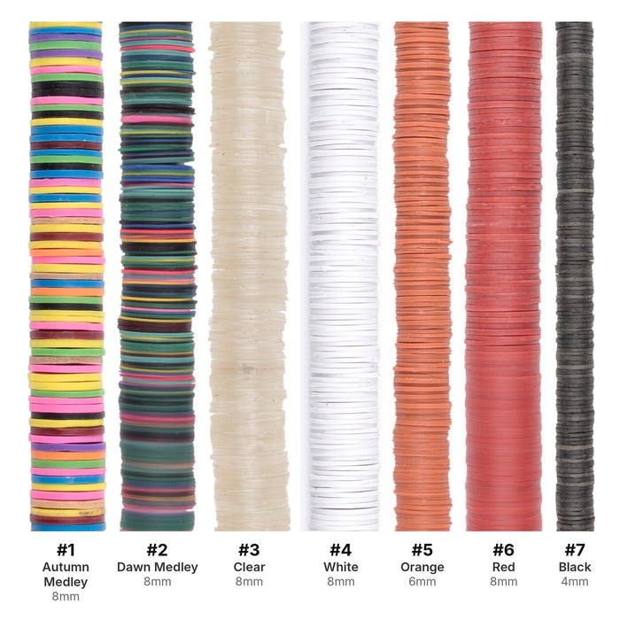 What's included, strands numbered 1-7: Vinyl Record Bead Set: Autumn & Dawn Medley