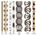 What's included, strands numbered 1-7: African Bead Set from Kenya: Brass Heishi, Cowrie & Batik Bone