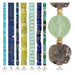 What's included, strands numbered 1-8: Afghan Bead Set: Lapis, Turquoise & Roman Glass