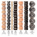 What's included, strands numbered 1-7: Mali Bead Set: Clay & Ebony Prayer Beads
