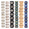 Bone Mala Bead Set: Brass, Copper & Silver Inlaid (6 Strands, 7-10mm)