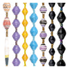 Paper Bead Set from Uganda: Purple, Yellow & Navy (7 Strands, 8-14mm)