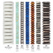 What's included, strands numbered 1-7: Saucer Bead Set: Ashanti, Lapis, Silver & Bone