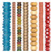 Rondelle Bead Set: Sapphire Glass, Copper & Bone (7 Strands, 5-11mm)