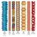 What's included, strands numbered 1-7: Rondelle Bead Set: Sapphire Glass, Copper & Bone