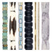 Tube Bead Set: Roman Glass, Batik Bone & Brass (7 Strands, 2-9mm)