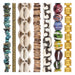 Boho Bead Set: Turquoise, Cowrie & Brass (7 Strands, 3-15mm)