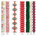 What's included, strands numbered 1-8: Christmas Bead Set: Red, Green & Gold