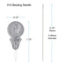 Size 10 beading needle and threader dimensions: needle 2.16 inches, 55mm, 0.46mm diameter; threader 1.75 by 0.75 inches